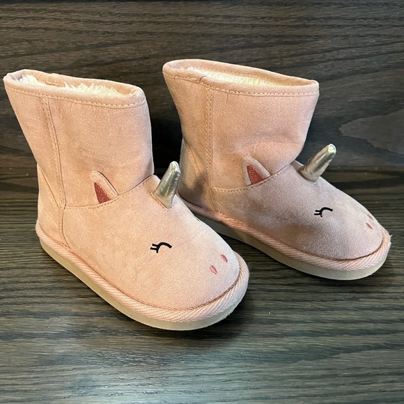 Old navy girls pink unicorn boots sz 8 EUC worn twice - Picture 1 of 3